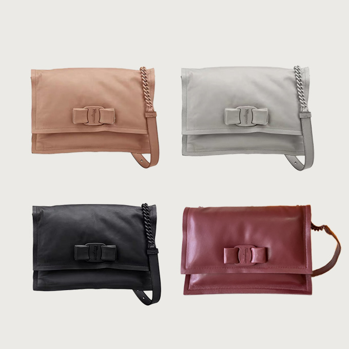salvatore ferragamo vara bow leather pillow shoulder bag #dd-211287